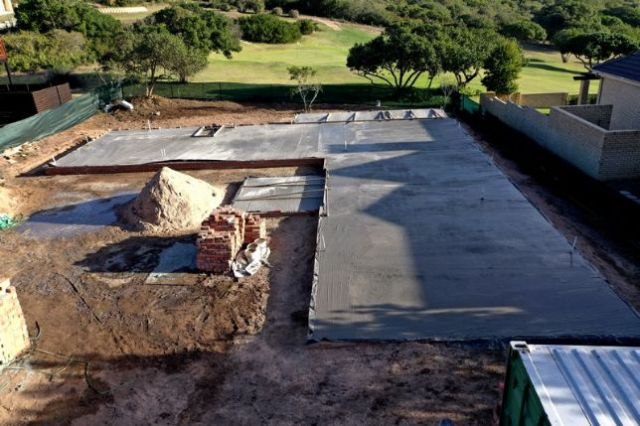 The completed slab from shown from another angle, curing time